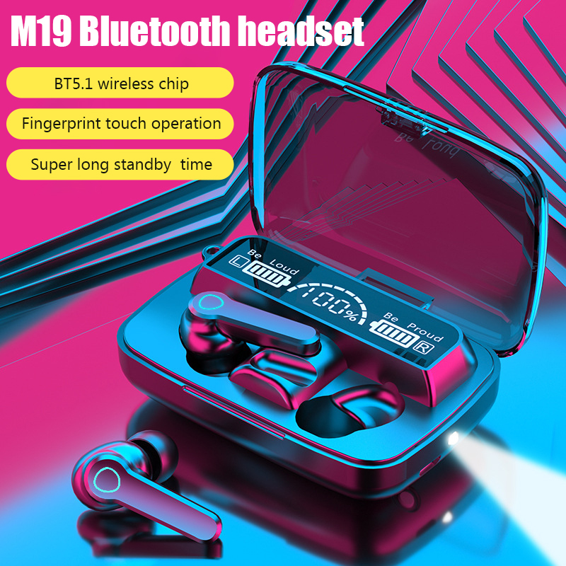 M19 TWS Bezprzewodowy zestaw słuchawkowy Bluetooth z redukcją szumów Power Bank Słuchawki douszne do gier z mikrofonem Słuchawki bezprzewodowe Słuchawki Bluetooth: Default Title