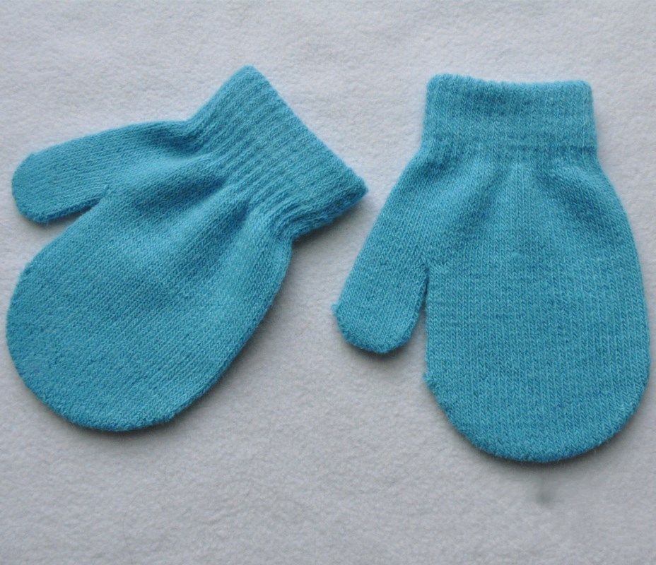 Pudcoco 2019 Nova Marca Da Criança Do Bebê Luvas Meninos Meninas Sólidos Crianças de Inverno Luvas Quentes Mittens 7 Cores: Céu Azul