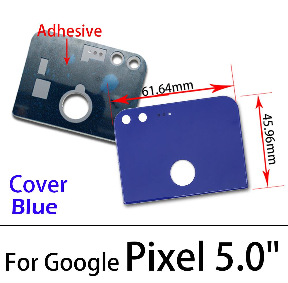 Rear Back Rear Camera Glass Lens Cover For Google Pixel XL / Pixel 2 XL / Pixel 3 XL 5.0" 5.5 " Camera Lens With Sticker: Pixel Blue Cover