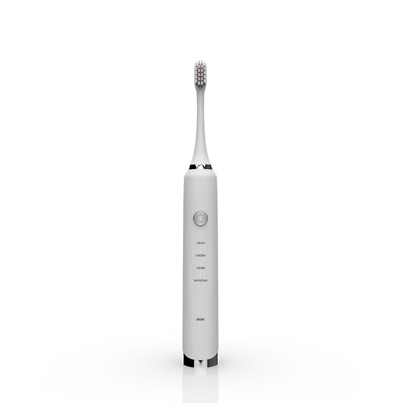 Cepillo de dientes eléctrico inteligente para adultos, cepillo de dientes recargable de piel suave, lavable, electrónico, blanqueador de dientes: White