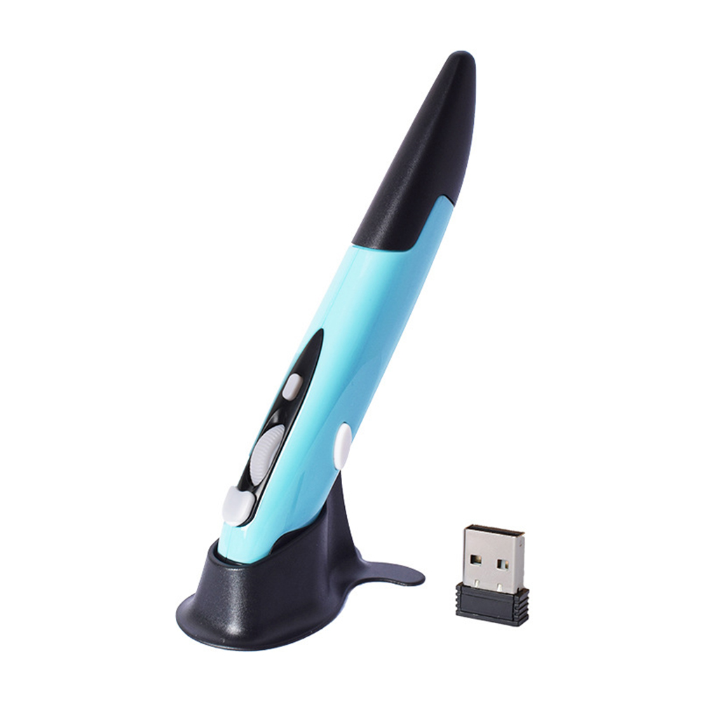 Nowa bezprzewodowa mysz 2.4G Kreatywny pionowy rysik w kształcie pióra Praktyczna mysz w kształcie pióra Mysz akumulatorowa do myszy PC i laptopów: Niebieski