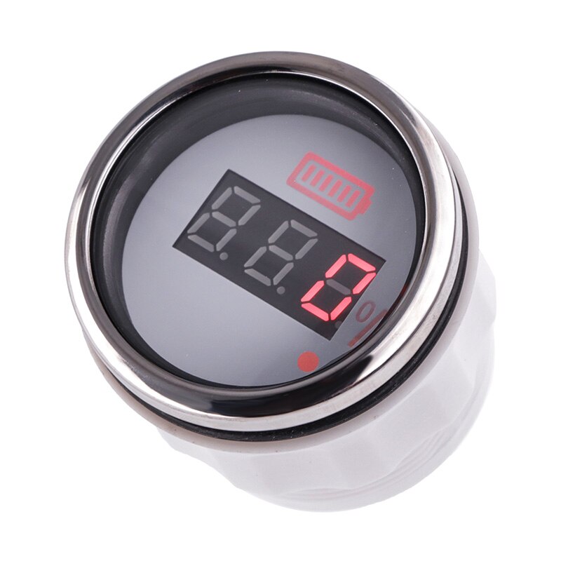 Boat Battery Charge Level Indicator Waterproof Battery Capacity Meter LED Display 0~100% With Alarm Red Backlight For Car Marine
