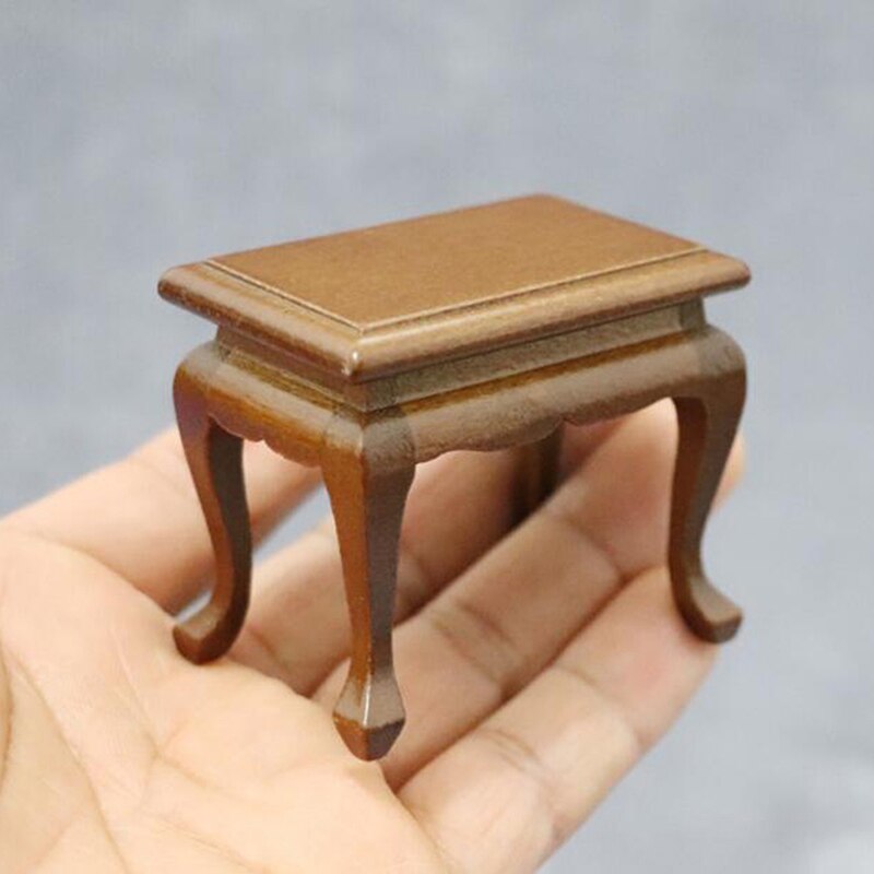 9 stili di Mobili In Legno In Miniatura Tavolino Rotondo Sgabello Teatable Miniature Finta Giocattoli 1/12 Dollhouse Giardino/Decorazione Della Stanza