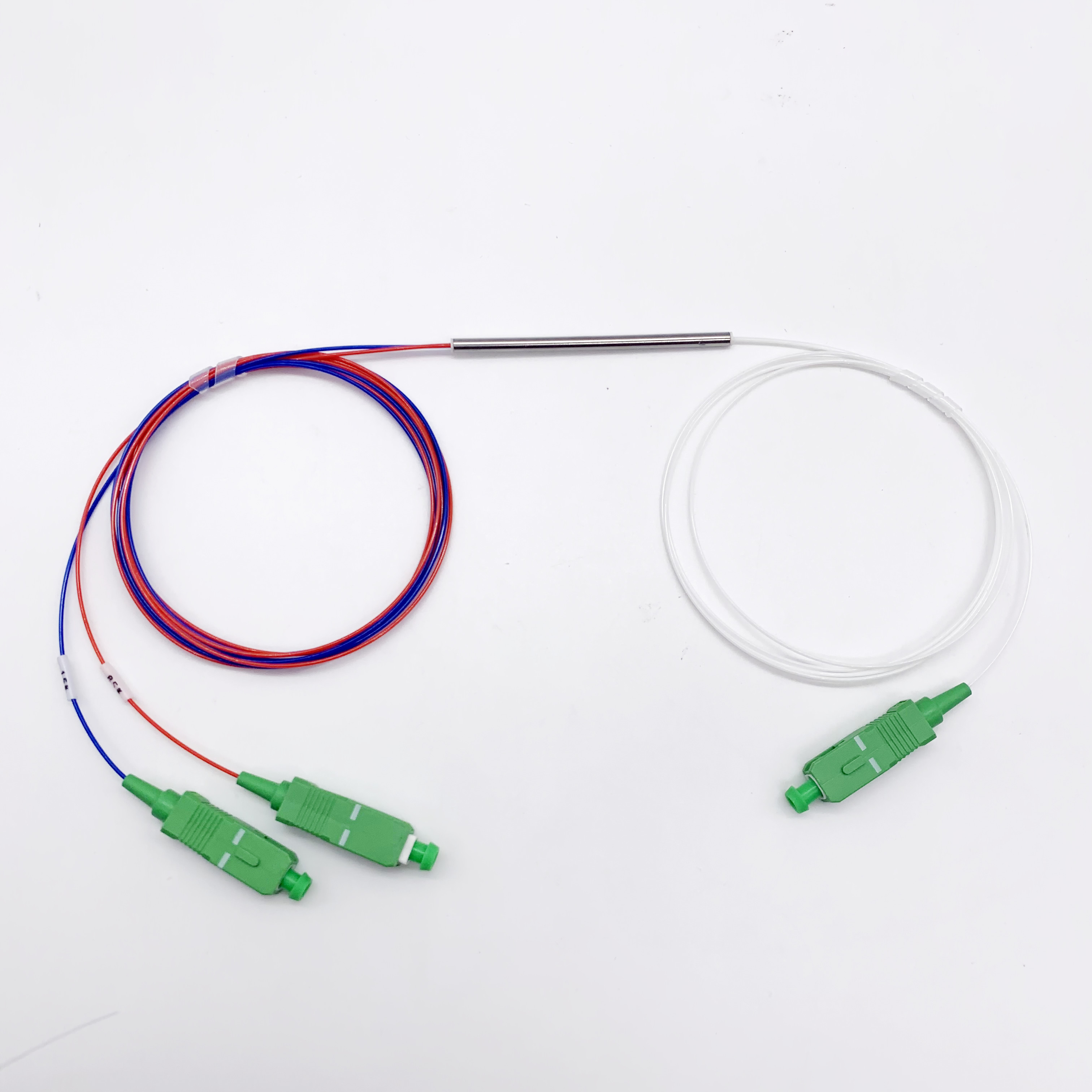 Divisor FBT de fibra óptica SC APC 1x2 0,9mm con conector acoplador desequilibrado 5/95 10/90 20/80 40/60, relación dividida opcional, 6 uds.