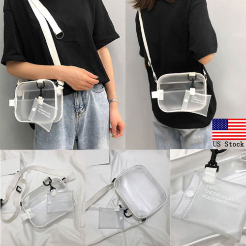 Pvc gennemsigtig taske til kvinder dame pige pvc gelé clutch taske læder afslappet håndtasker