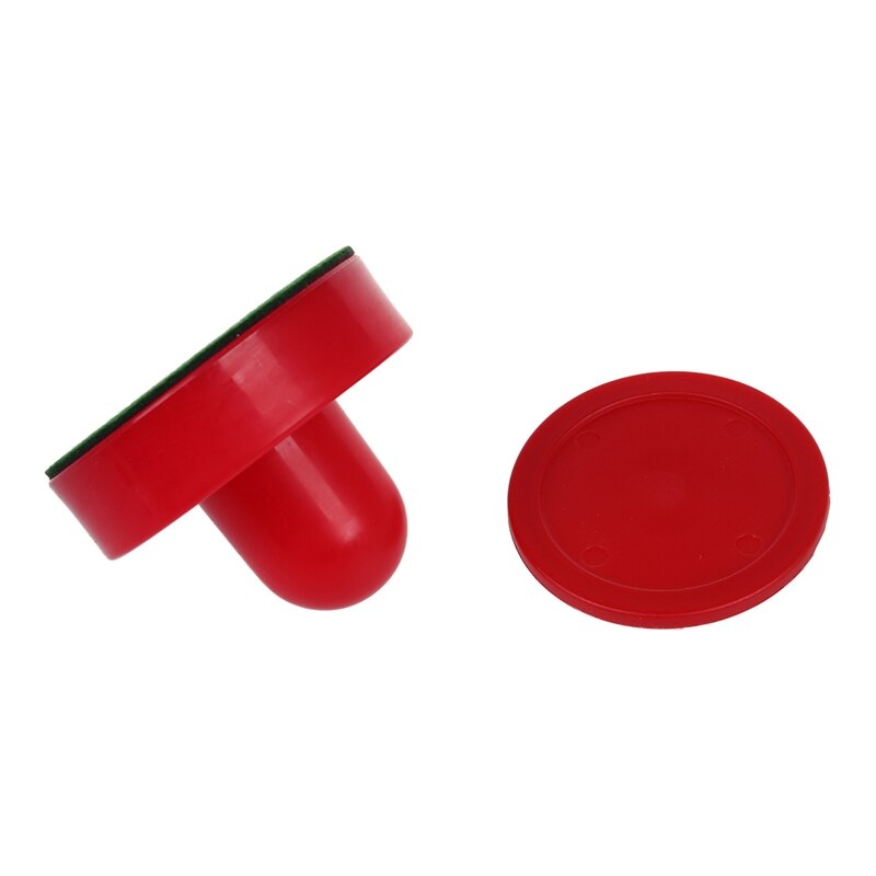 2 air hockey pushers 2 bordshockey puckar handtag