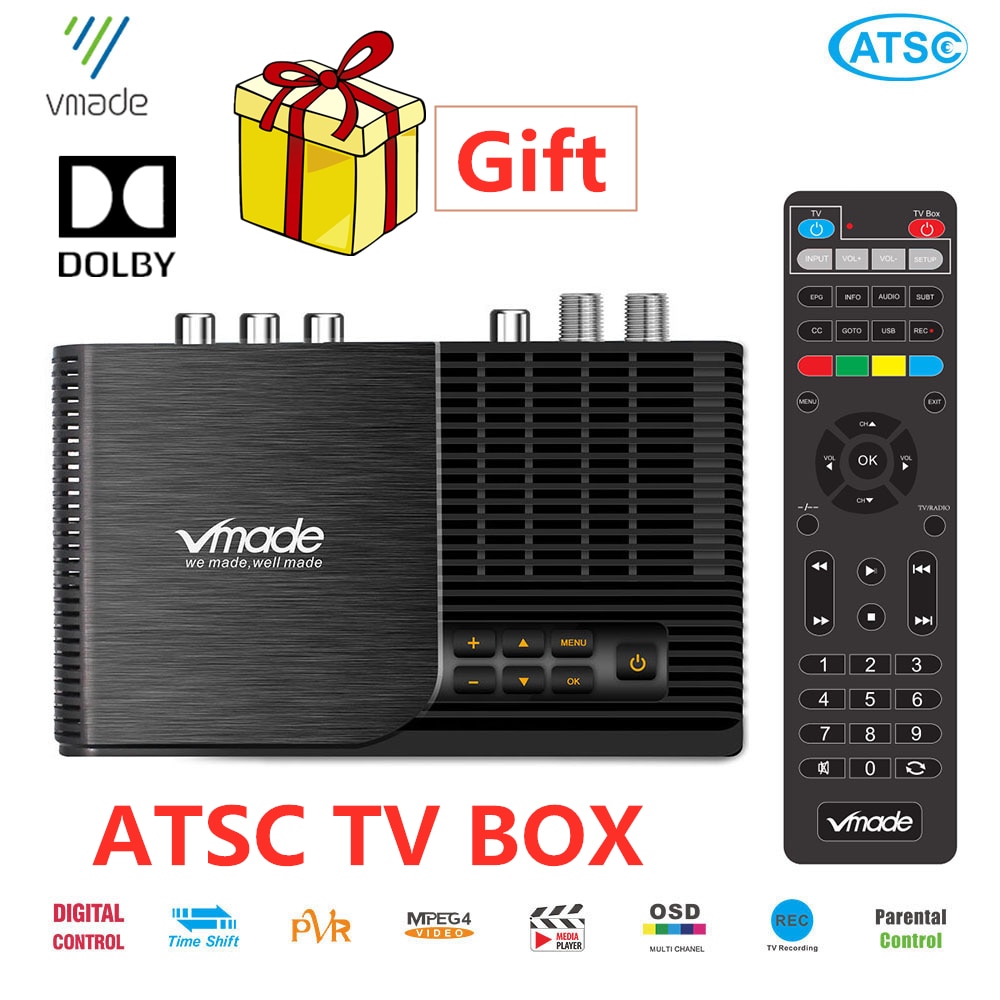 USA Sell ATSC Digital Terrestrial Converter TV Box TV Tuner full hd H.264 1080P Recording Pause Live Set Top Boxes support Dolby