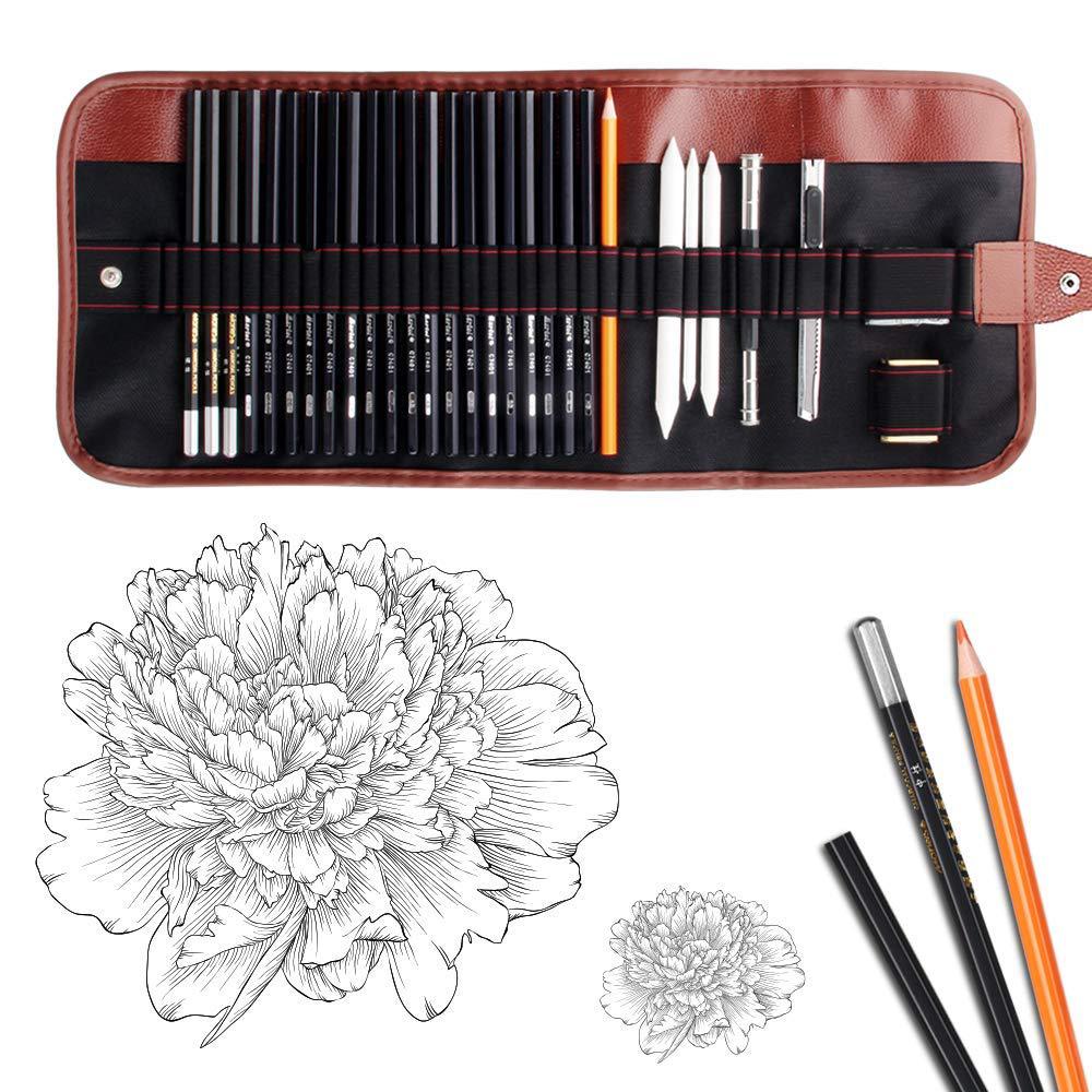 Marco 29Pcs Art Potloden Set Tekening Potlood Houten Schetsen Potloden Dessin Kunst School Supplies Tekenen Materialen Kit Desenho
