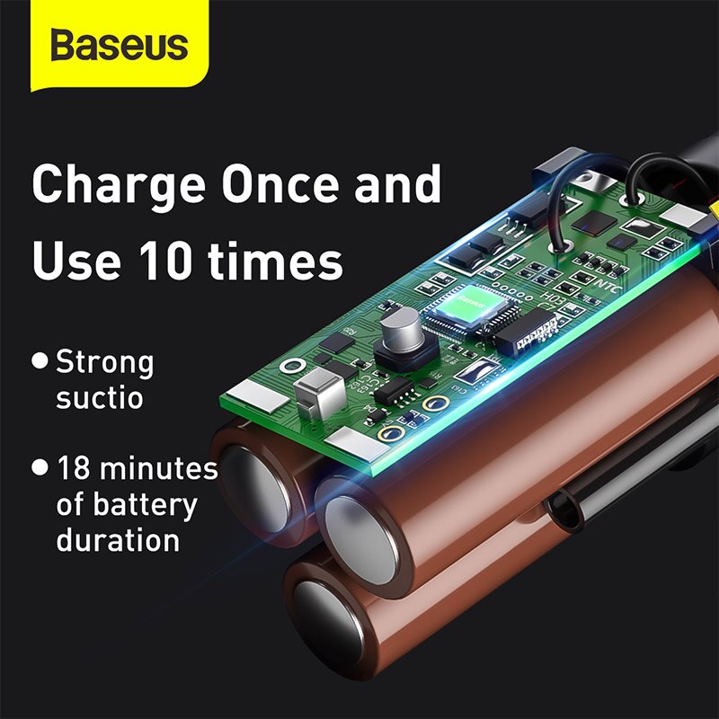 Baseus Draagbare Usb Auto Stofzuiger Draadloze Auto Vacuüm 5000Pa Zuig Handheld Auto Mini Stofzuiger Voor Thuis/auto/Kantoor