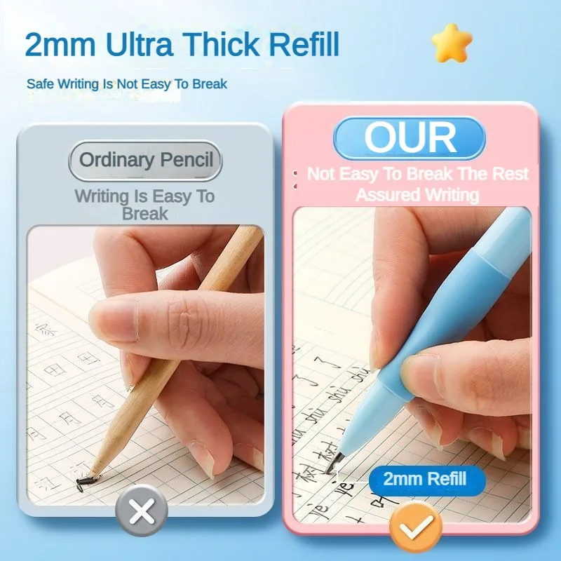 2mm mekaniska pennor med vässare snickare ritning hb blyertsteckning skrivande estetik brevpapper kontor skolmaterial