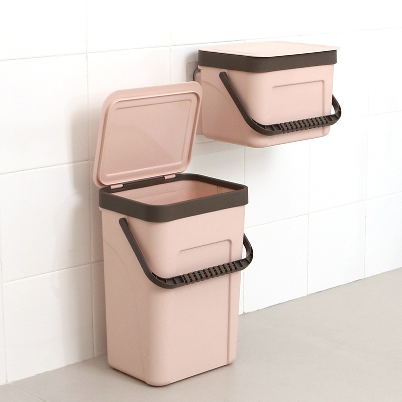 Garbage Box Dust Waste Bin Dual-use Storage Box Door Hanging Wall Mounted Debris Box Trash Bin Dustbin Gathering