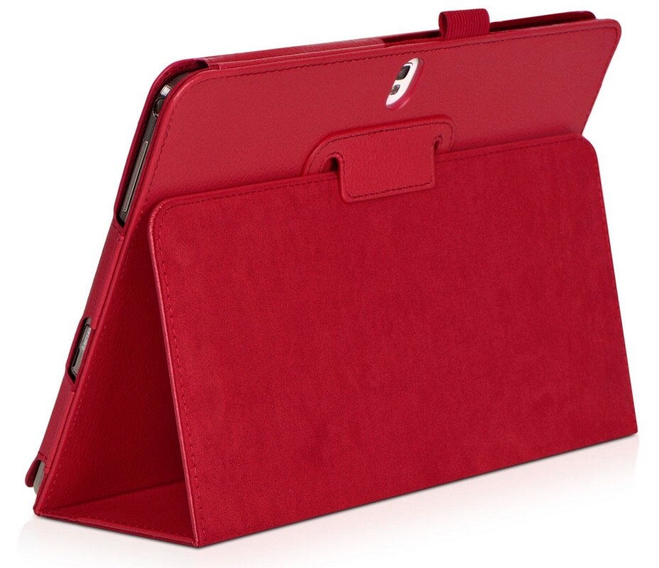 Coque For Samsung Galaxy Tab Pro 10.1 SM-T520 T525 T521 Case Luxury Tablet Cover Fundas Leather Back Cases Capa P600 P605 Shell: Red