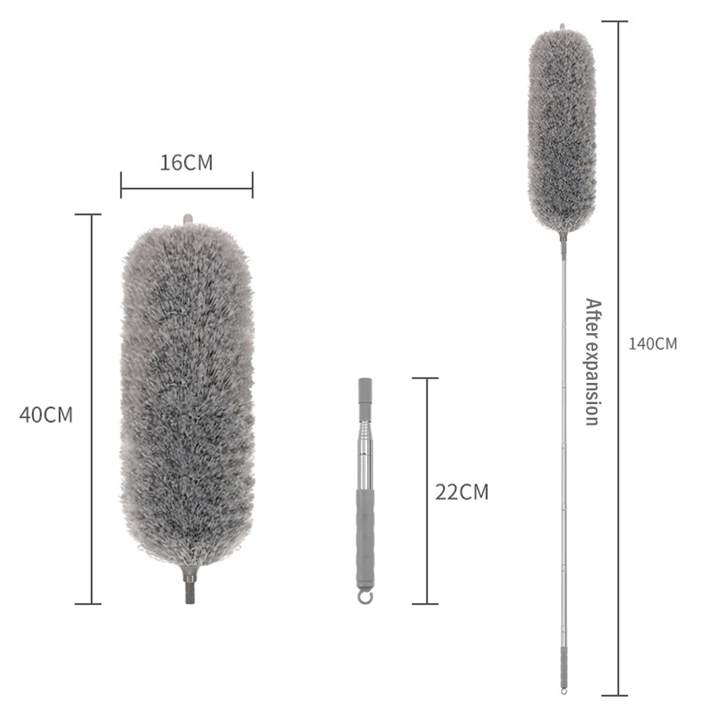 Microfiber Duster Extendable Duster Cleaner Brush Telescopic Ceiling Microfiber Brushes Bendable Dust Cleaning: PURPLE