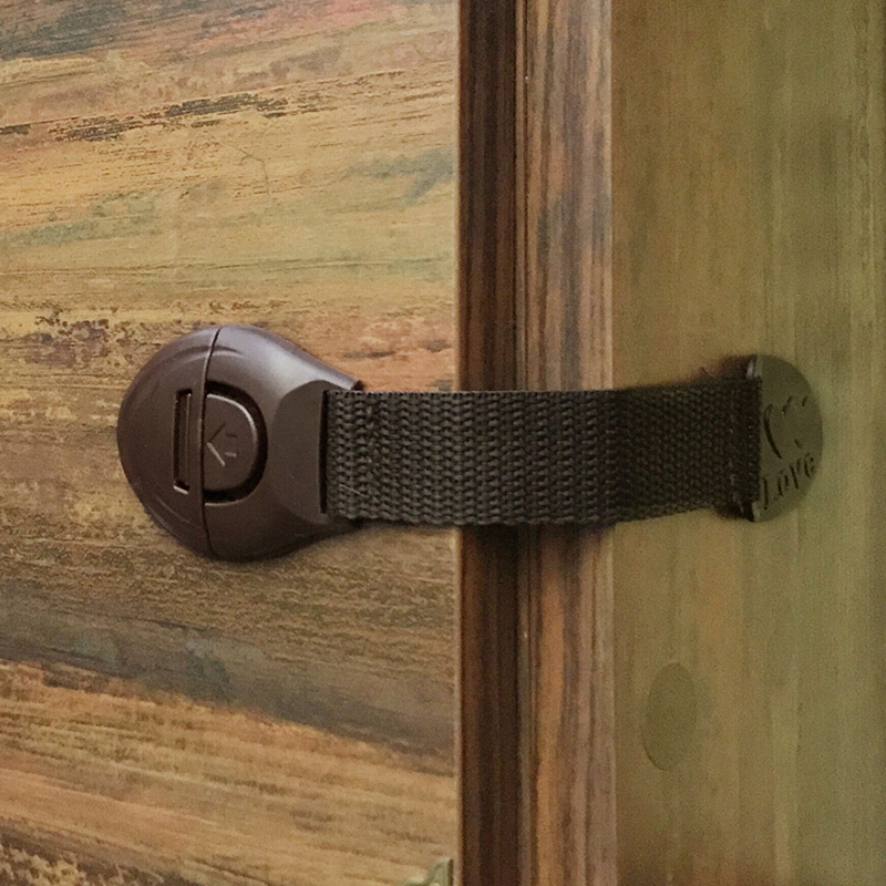 Cerradura de cinturón de tela segura para niños, protección para bebés, cierre de puerta de cajón, armario, armario, refrigerador, suministros de protección de seguridad