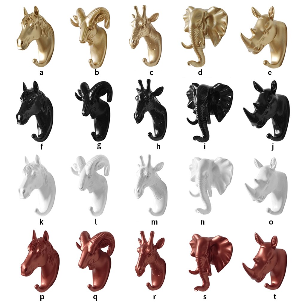 3D Dierenkop Muur Hanger Toetsen Jas Hoed Opknoping Haak Houder Thuis Wall Decor Accessoires Decoratieve Haak Creatieve Dier Haken