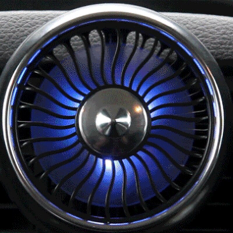 3 Speed Adjustment Usb Car Fan Air Conditioner Colorful Light Dashboard Cooling Fan