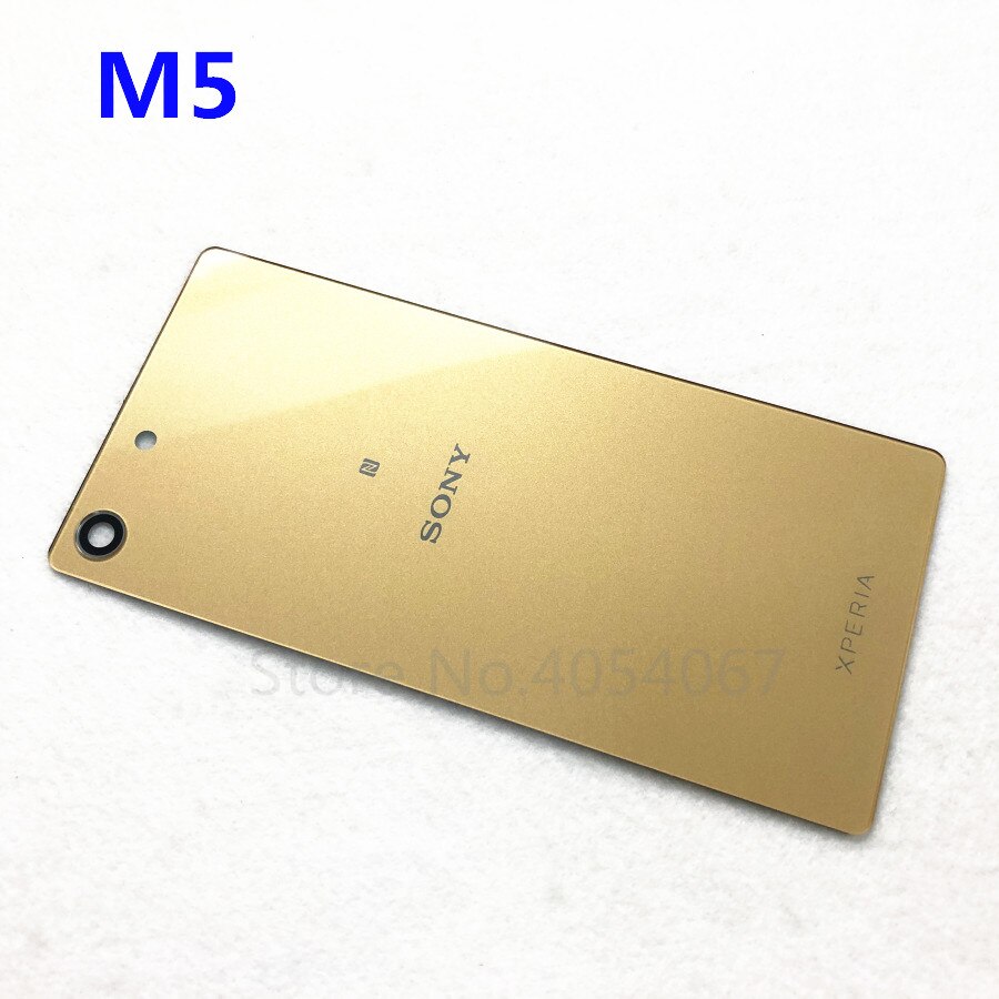 Achter Glas Cover Behuizing Batterij Deur voor Sony Xperia M5 E5603 E5606 E5653 Vervangende Onderdelen Back Door Case Cover: M5 Gold