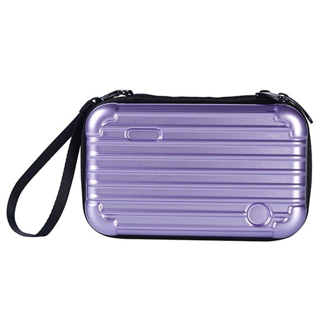 Waterproof ABS Makeup Bags Hard Portable Cosmetic Bag Women Travel Organizer Necessity Beauty Case Suitcase Make Up Bag: purple