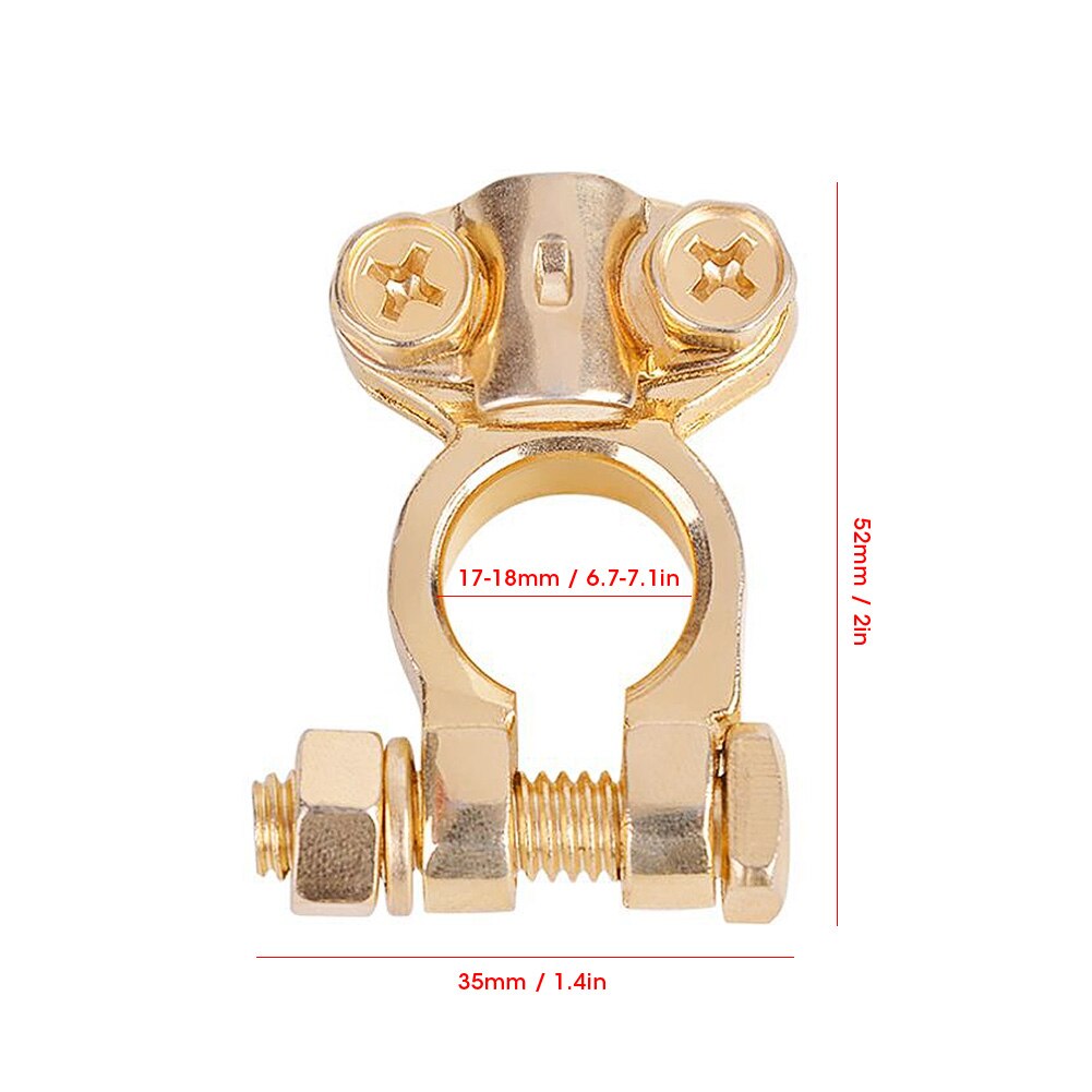 Car Battery Terminal A Pair Positive Negative Electrode Pure Brass Truck Bolt Terminals Connector
