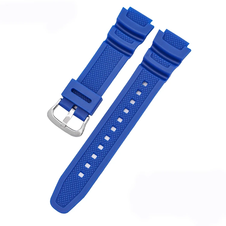 Strap for Casio AE-1000W 1200 AQ-S810W/S800W SGW-400H/500H/800H W-735H 216H AEQ-110W Men Silicone Rubber Watch Band Bracelet: Silver Yellow
