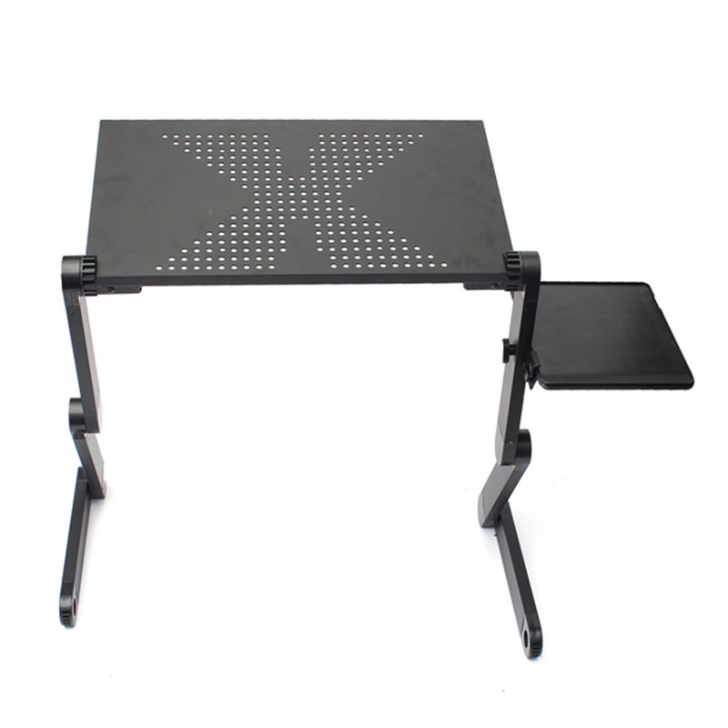 Mesa dobrável de alumínio para laptop, suporte de mesa para cama, rotação de 360 graus, mesa portátil multifuncional 52.5x26.4x5cm