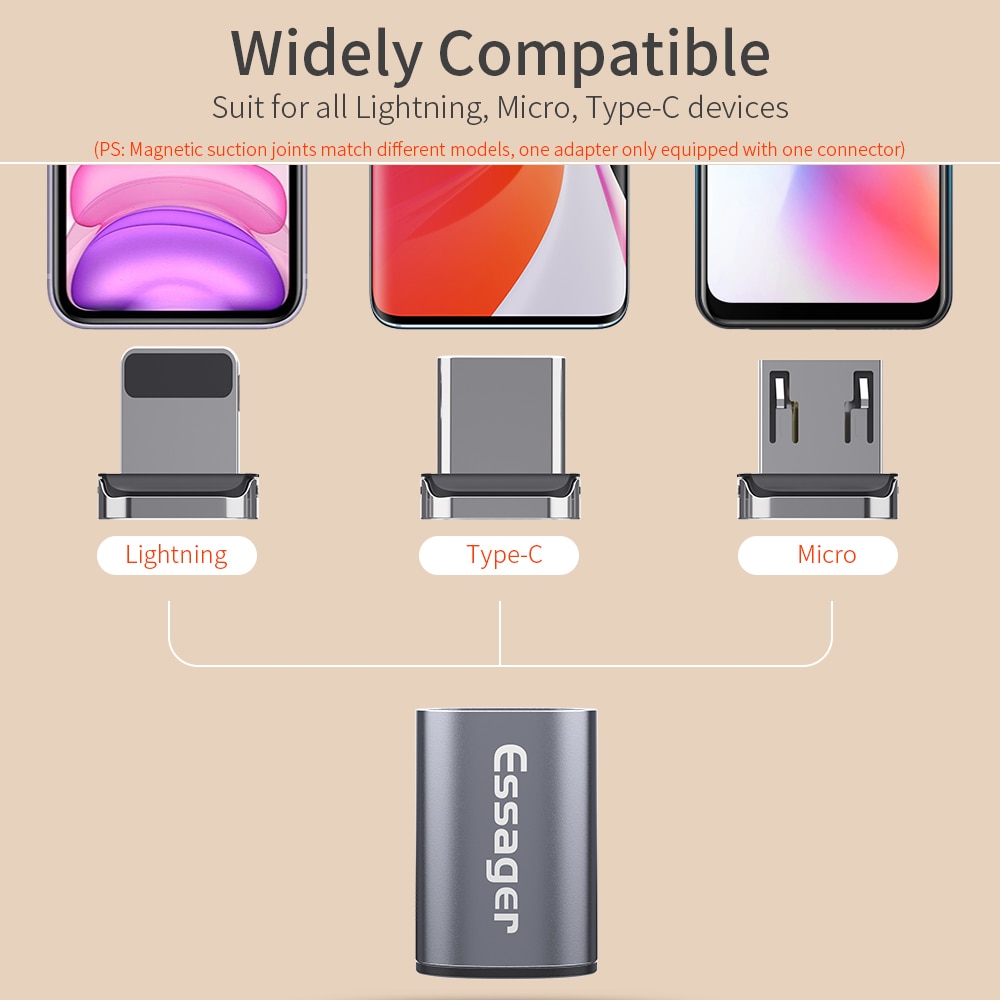 Essager Magnetic USB Type C Adapter USB-C Female To Micro Male Cable Magnet Type-C USB Converters Connector For iPhone Samsung