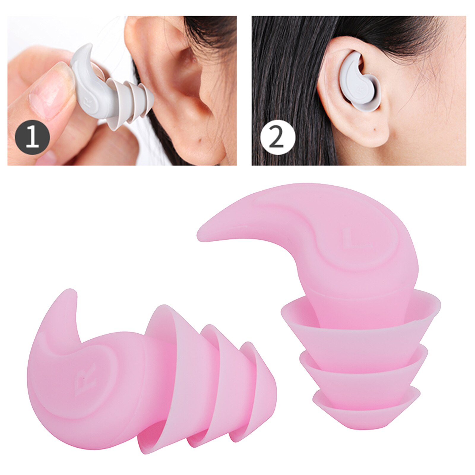 Silicone Noise Reduction Ear Plug Sound Blocking with Storage Case for Work