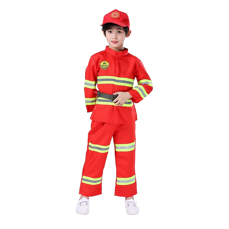 Speelhuis Speelgoed Kinderen Rollenspel Brandweerman Boy Girl Kostuum Pak Carrière Ervaring Prestaties Reflecterende Kleding Prop Speelgoed