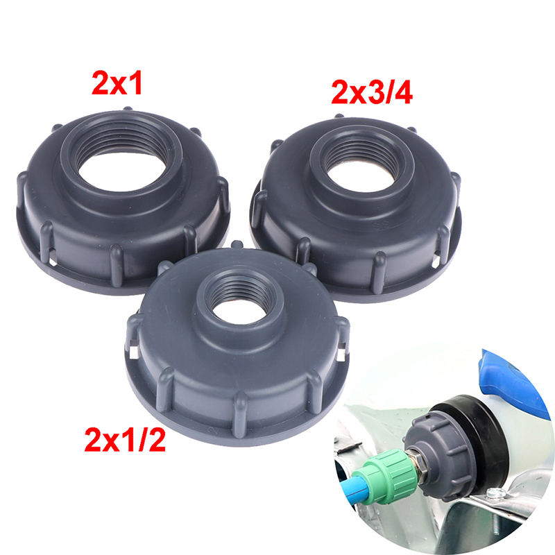 1PC Durable IBC Tank Fittings S60X6 Coarse Threaded Cap 60mm Female Thread To 1/2 ", 3/4", 1 " Water Tap Adapter Connector