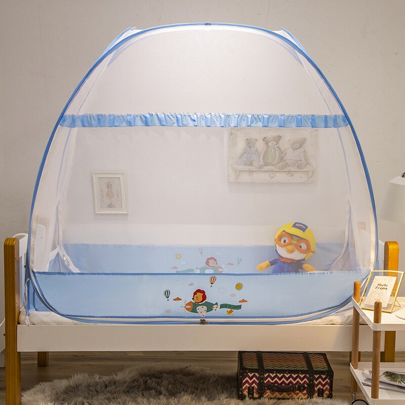 Babyinner Moskito Netz150 * 80*125cm Baby Kleinkind Bett Moskito Bar Drei-tür Serie Verschlüsselt Netz Material grün Umwelt: Löwe160 80 125