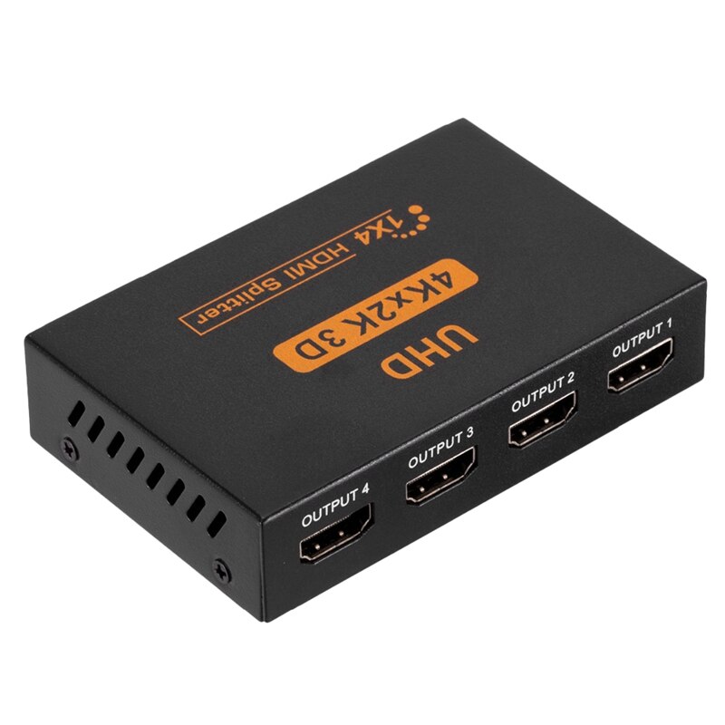 Ultra HD 4K 4 Port HDMI Splitter 1X4 Repeater Amplifier 1080P 3D Hub 1 in 4 Out EU Plug