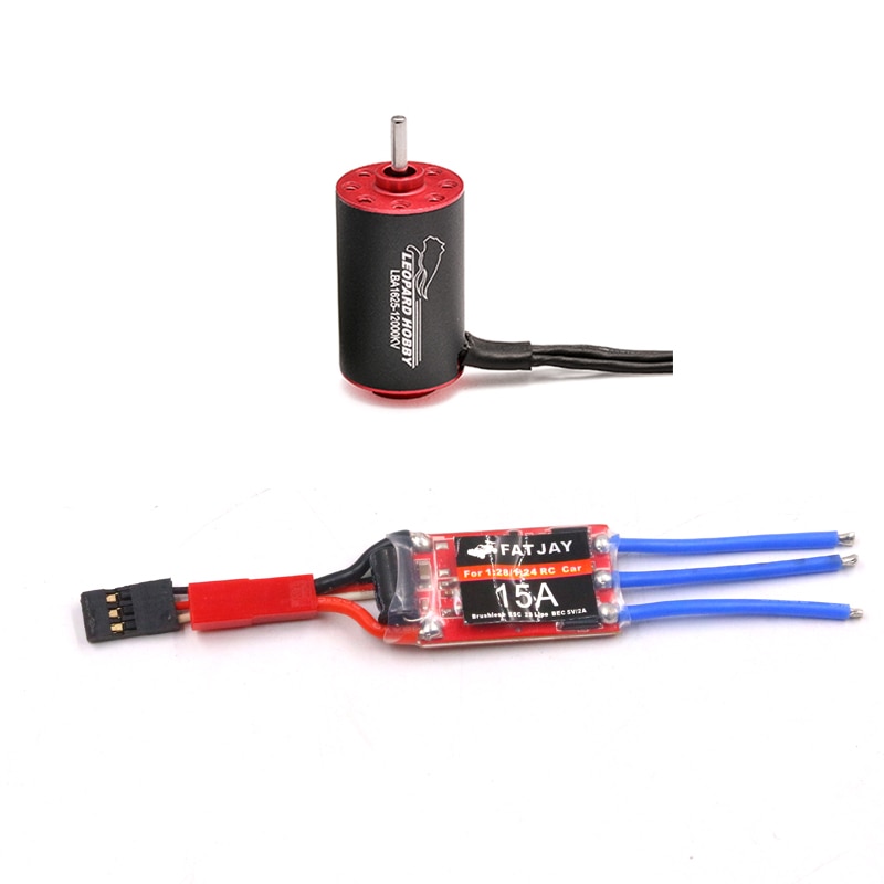 FATJAY Leopard Hobby LBA1625 brushless inrunner motor +FATJAY 15A ESC combo for RC 1/24 1/28 car MINI-Q brushless upgrade