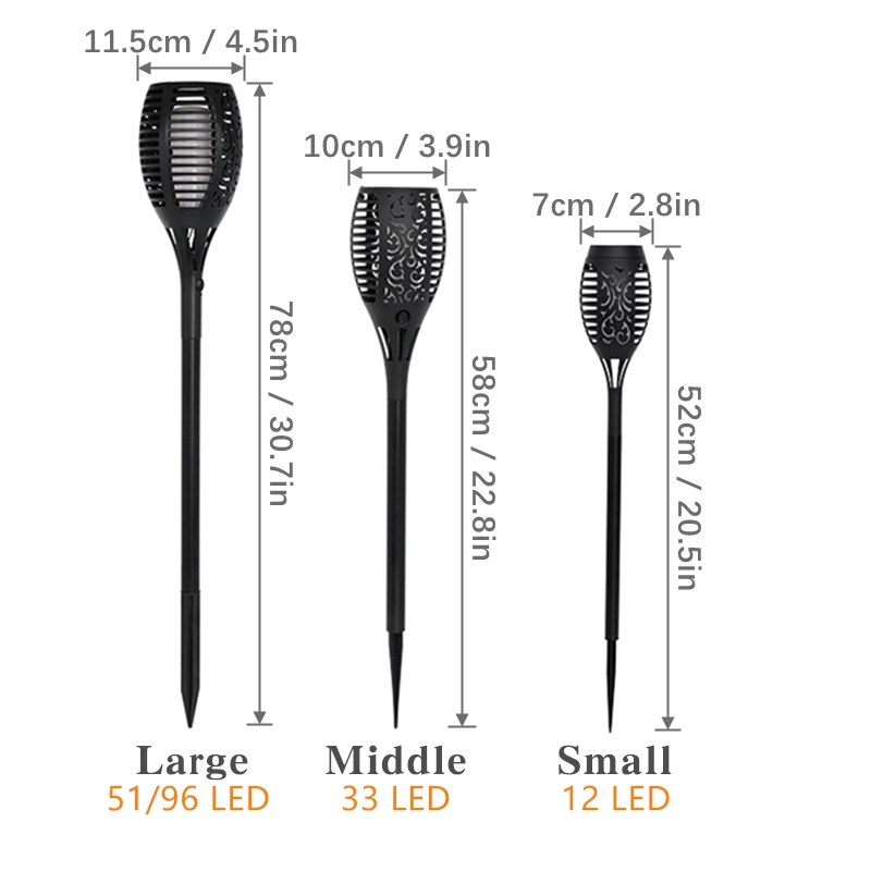 LED Solar Flame Torch Lamp Outdoor Lights Solar Garden Light Flickering Waterproof Lamp Courtyard Balcony Lawn Path Spotlight