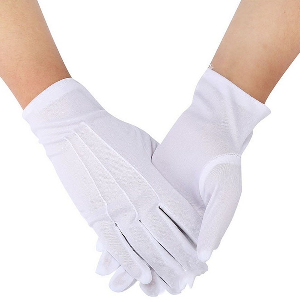 Goedkope Mens Solid Wit Prestaties Handschoenen Korte Waitor Handschoenen Wit Zwart Rood Grijs Beige Mannen Wijze Ceremoniële Handschoenen Voor Mannelijke