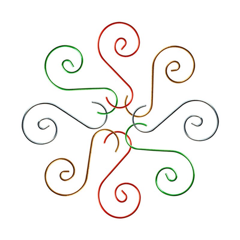 Kerst S-Vormige Metalen Haken Decoratieve Roestvrij Stalen Haken Hanger Voor Kerstboom Rood Groen Gouden Zilveren 20 Stks/zak