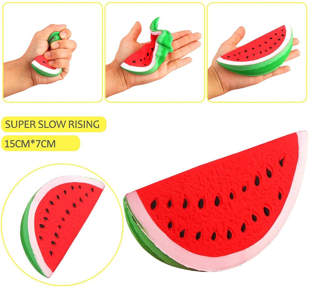 5PcsSlow Rising Jumbo Fruit Squishy In One Box Peach Banana Watermelon Pineapple Strawberry Kawaii Squishy Charms Party Supplies