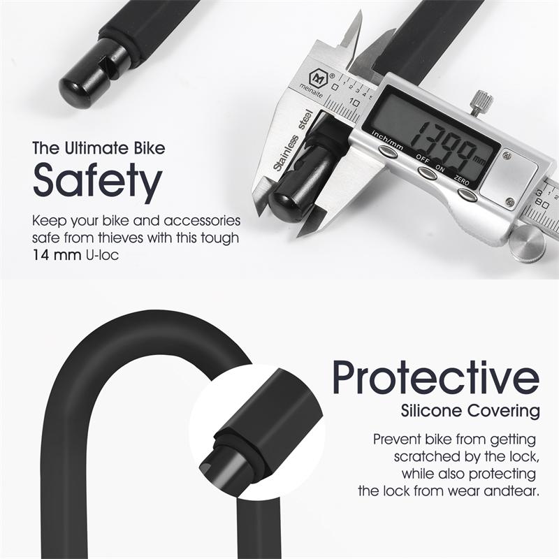 Bicycle U Lock Anti-theft Steel Safety Motorcycle Scooter Cycling Lock MTB Road Bike Wheel Lock 2 Keys Bike Lock Heavy Duty