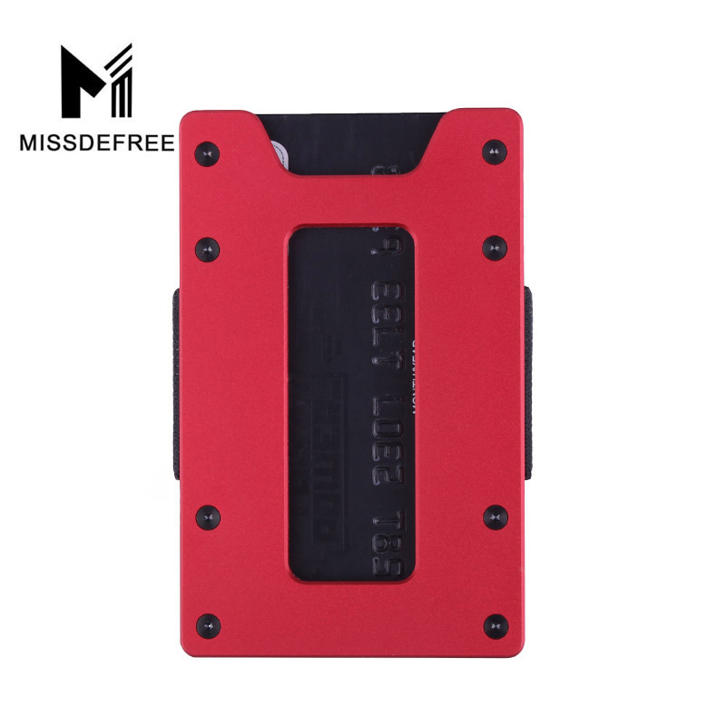 Minimalist Carbon Fiber Slim Wallet for Men & Women Slim Front Pocket Wallet & Credit Card Holder RFID Blocking: Red