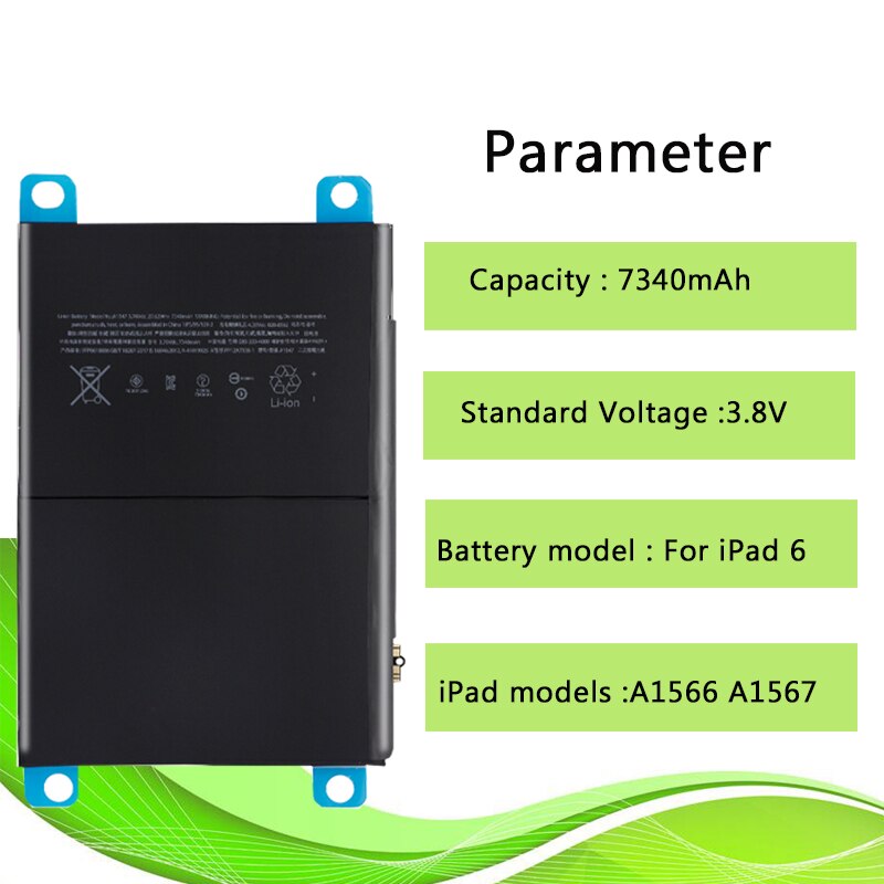 Voor IPad Air 2 Batterij 7340mAh Li-Ion Interne Vervangende Batterij voor Ipad 6 Air 2 A1566 A1567 met Gratis Tools