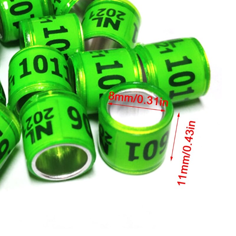 2021 nuovi 50 pezzi di fasce di colomba multicolore anello per piede di uccello specie identificano anelli di addestramento animale domestico