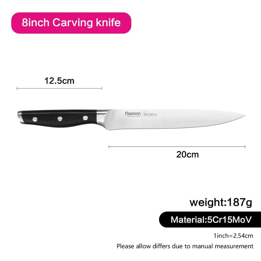 FISSMAN Demi Chef Series German Steel Kitchen Knives Utility Chef Santoku Cheese Knief: Model 2363