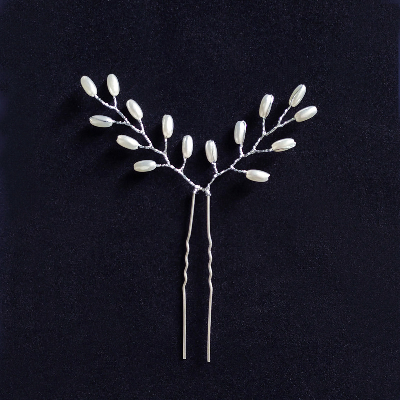 Accesorios para el cabello de boda, horquillas con diamantes de imitación para mujer, horquillas con perlas, tocado de novia, joyería de , , triangulación de envíos: Chapado en zinc azul