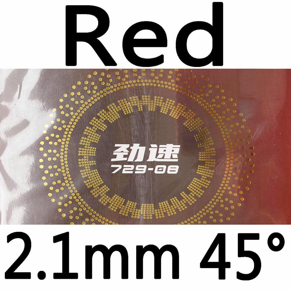 Ritc 729 venskab 729-08 pips-in bordtennis / pingpong gummi med svamp (2.1mm): Rød 2.1mm h45