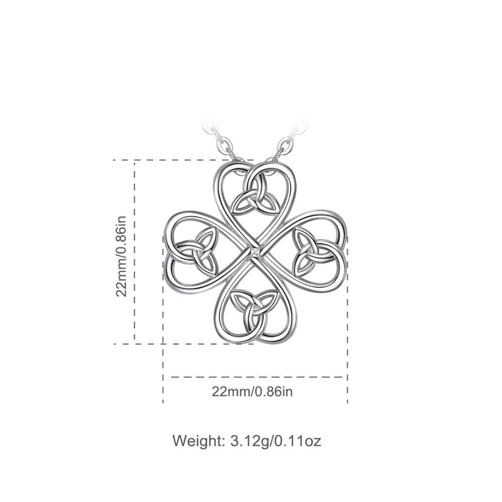 Eudora 925 Sterling Zilveren Keltische Klaver Hanger Bloem Trinity Knoop Ketting Geluk Dame Sieraden Huwelijksgeschenken D128