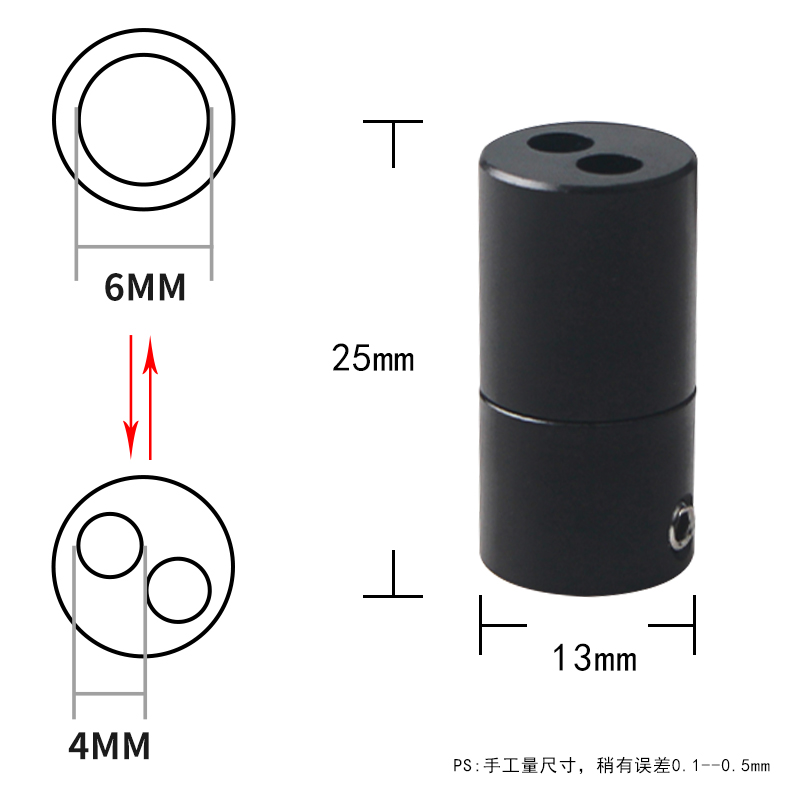 1PCS HiFi Audio Aluminum Alloy Speaker Banana RCA Plug Cable Wire Splitter Y Pant Boot Speaker Line Splitter Adapter Sleeve: 6MM to 2 4MM