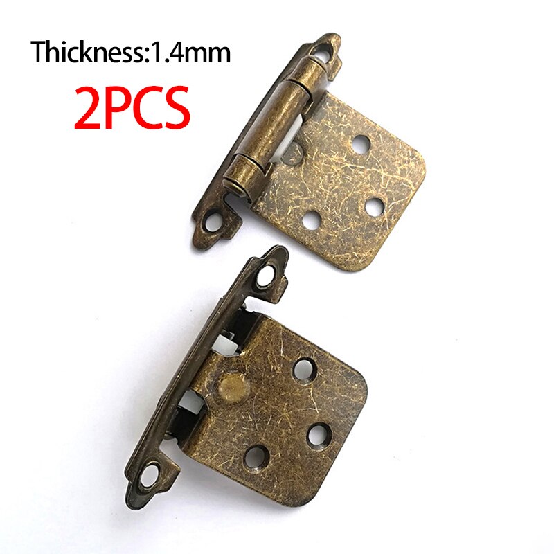 2PCS Steel American Self Closing Spring Cabinet Hinge Overlay Cabinet Door Hinges Flush Cabinet Hinges: 3