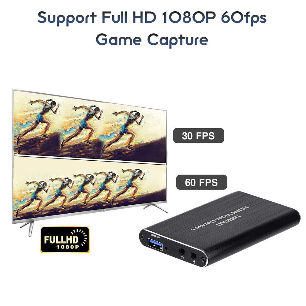 HDMI Game Capture Card, USB3.0 1080P Video Capture Card, Portable Capture Card for Game Live Broadcasts Video Recording