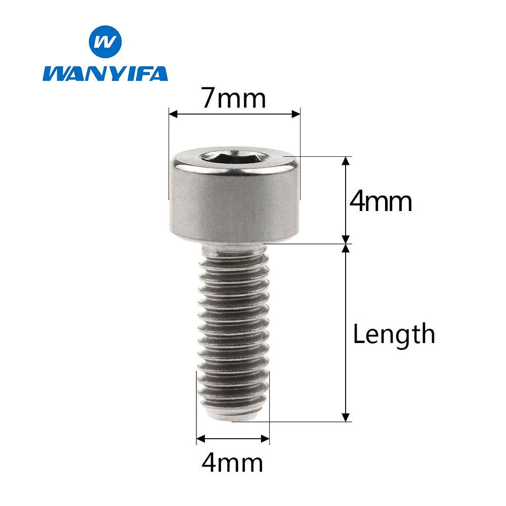 1Pcs Titanium Bolt M4x10 12 15mm Standard Head DIN912 Inner Hexagon Titanium Bicycle Stem Screws for Bike Parts