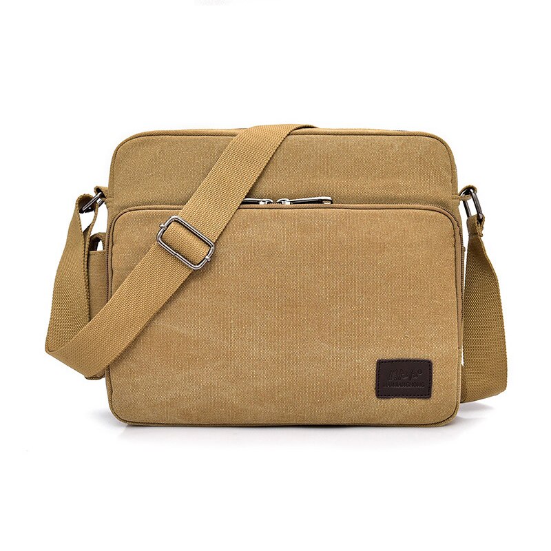 Grote Capaciteit Canvas Messenger Bag Mannen Multifunctionele School Crossbody Tassen Jongens Waterdichte Meer Interne Schoudertas: Khaki