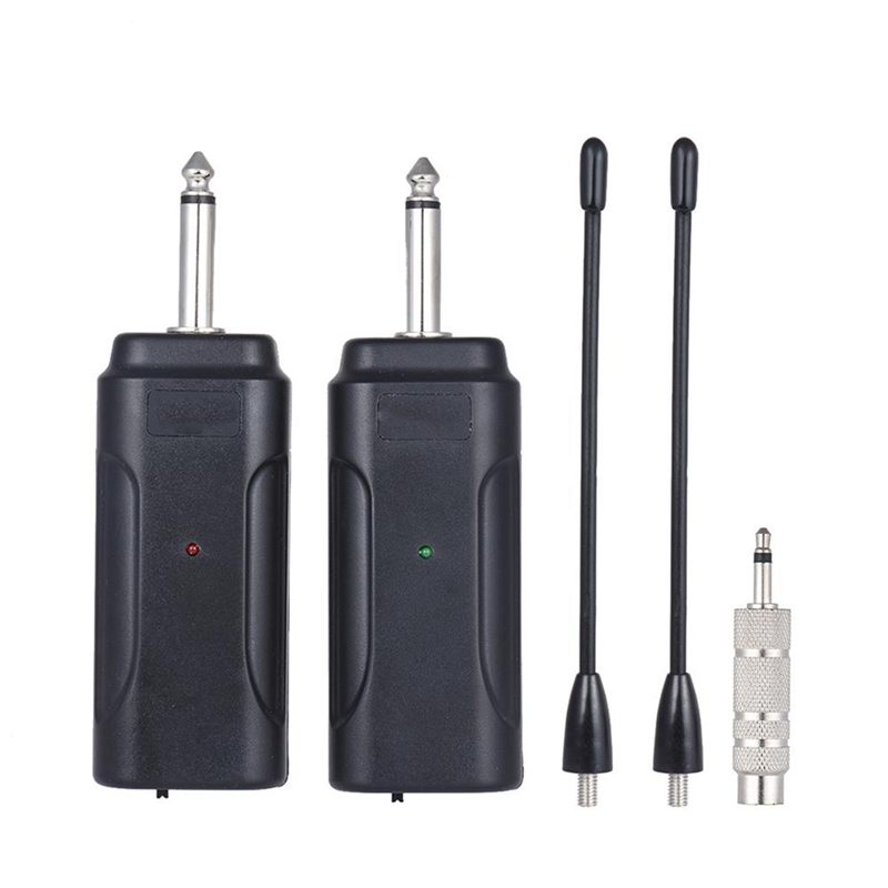 Wireless Audio Transmitter Receiver for Electric Guitar Bass Violin - Dual Track 3.5mm System